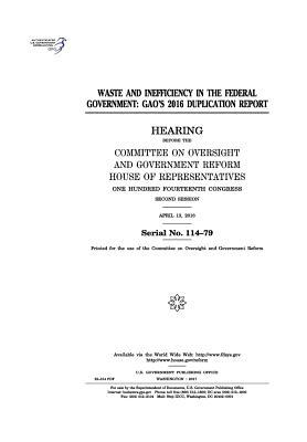 Read Online Waste and Inefficiency in the Federal Government: Gao's 2016 Duplication Report - U.S. Congress | ePub
